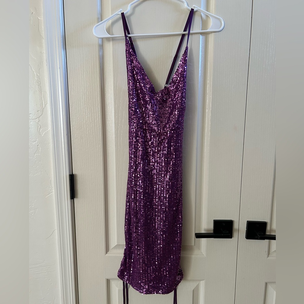 Elegant Purple Sequin Prom/Hoco Dress